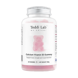 澳洲UNICHI 钙D3小熊软糖 女性维生素软糖 0糖 草莓酸奶味 60粒 180g 3瓶一周期 精准补钙实力派 养出骨相美