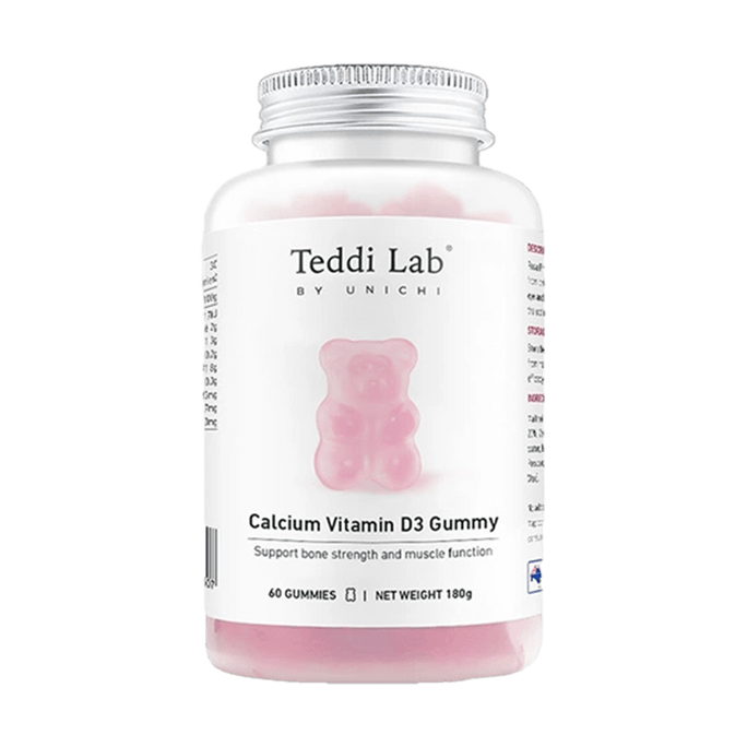 Calcium Vitamin D3 Gummy, Strawberry&Yogurt Flavour, 60 gummies