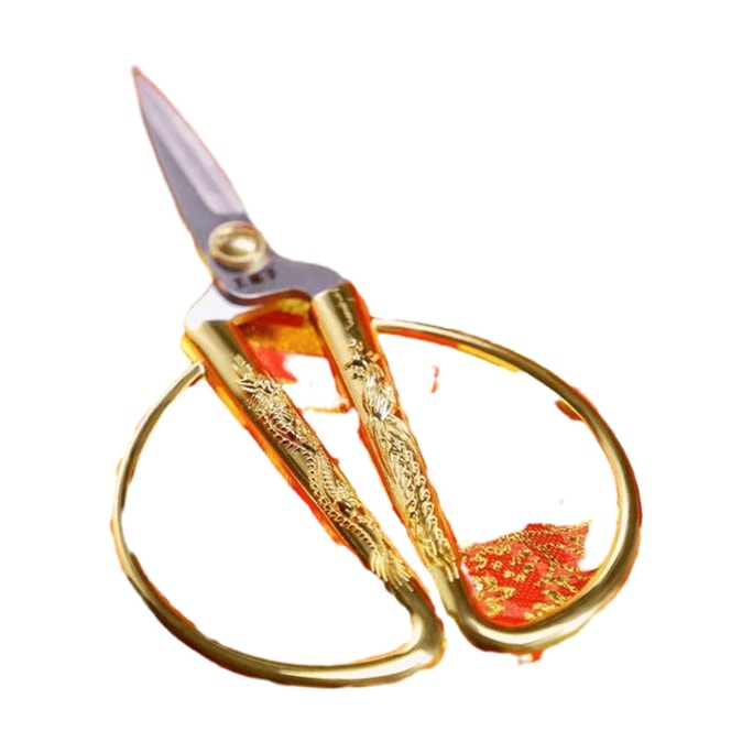 왕마쯔 용봉가위 금가위 복고풍 정교한 재단사 소형 가위 170mm