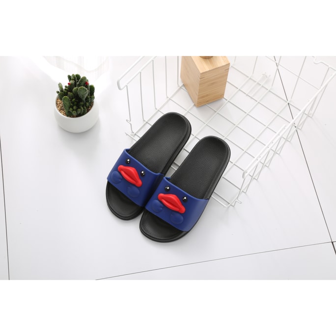 Cartoon Duck Summer Slide Outdoor/Home Casual Sandals Blue 40