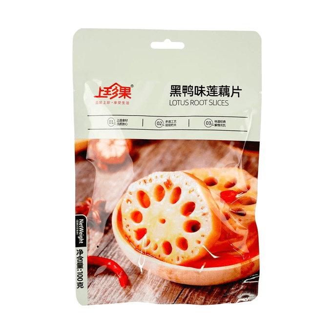 上珍果 莲藕片 黑鸭味 100【香辣卤味小吃】