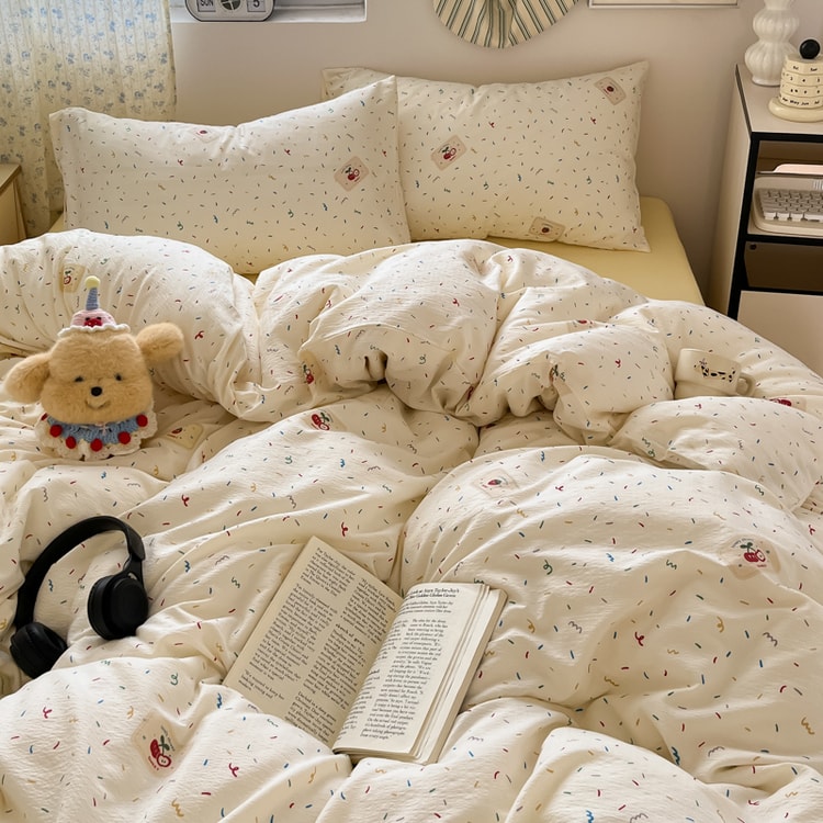 Lullabuy Lullabuy クリーミーバブル寝具セット（4点セット）：ダブル 