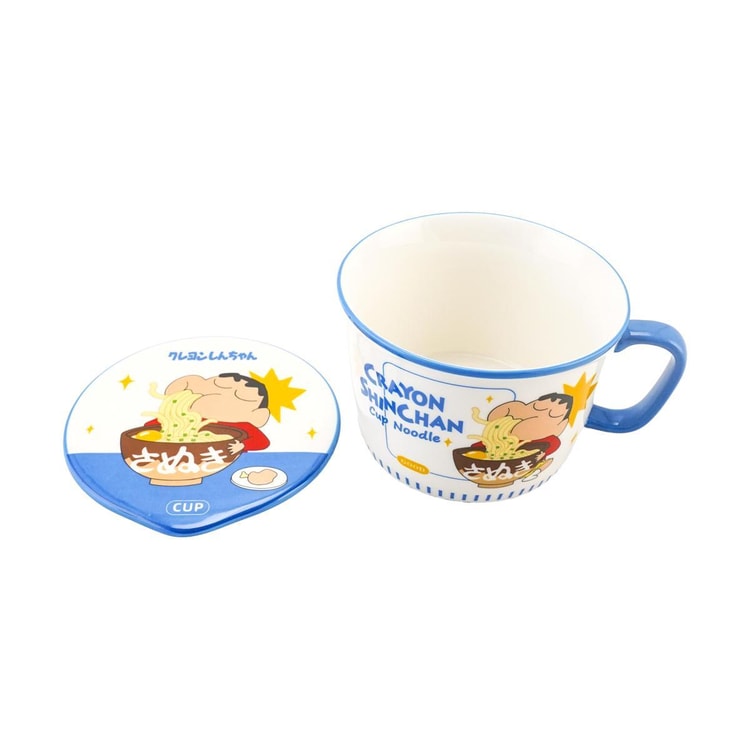 MDZF クレヨンしんちゃん 取っ手付きインスタントラーメン丼 ブルー - Yami