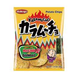 KARAMUCHO Potato Chips,Spicy Hot Chili Seaweed Flavor,1.9 oz