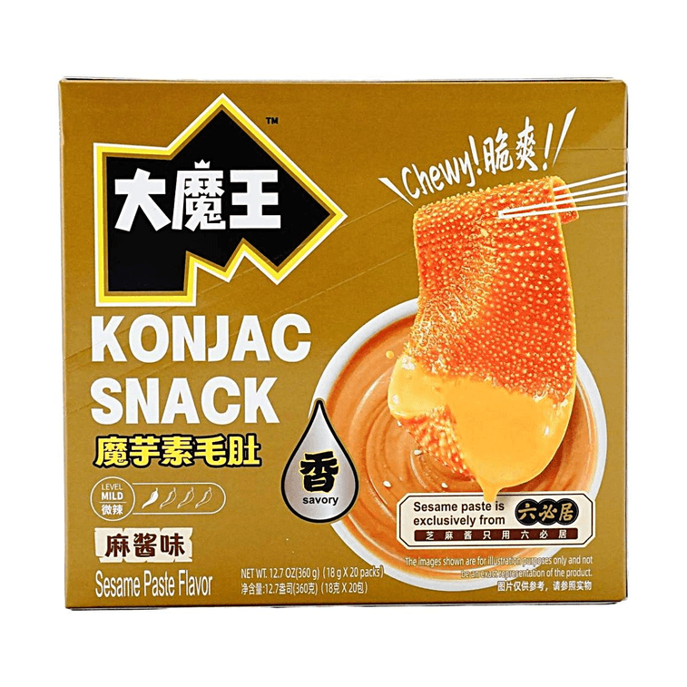 鹽津鋪子 大魔王 魔芋素毛肚 六必居麻醬味 20包 360g【富含膳食纖維 飽腹解饞】【中英文包裝隨機發】 6