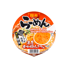 日本HIKARI MENRAKU面乐 日式拉面 方便面 辣味噌猪骨味 碗装 80.6g