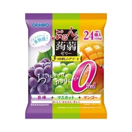 Konjac Jelly, Kyoho/Green Grape/Mango Flavors, 24 pieces, 432g