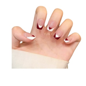 【中國直郵】 雲皙 純手工美甲高級感成品貓眼短指甲貼片甜心派對XS10片*1盒