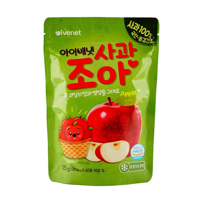 韩国IVENET 苹果冻干片 宝宝零食 天然无添加 15g