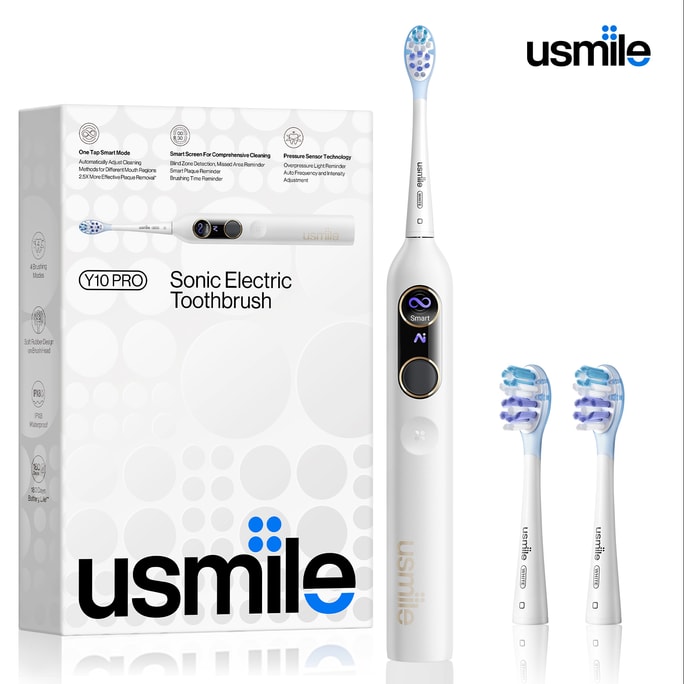 【美國直郵】 USMILE 笑容加Y10pro電動牙刷 1支裝 白色