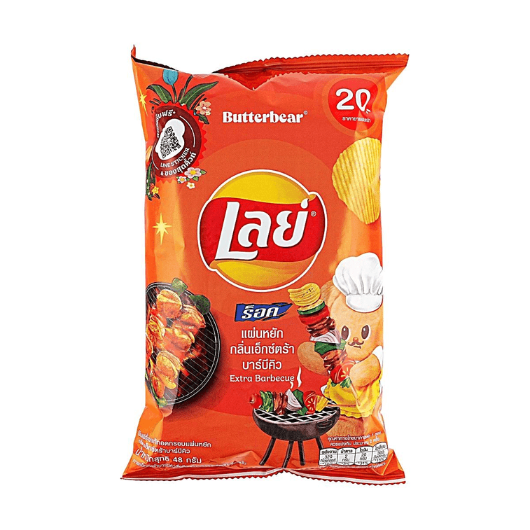 【Exclusive Thai Flavor】Extra Barbecue Potato Chips, 48g 6