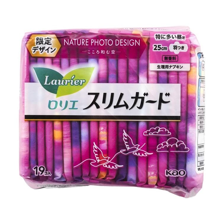 ローリエ スリムガード ヘビーフロー 無香料 羽つき生理用ナプキン サイズ3 / 9.84インチ 19枚入り 17
