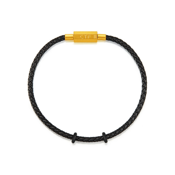 Couple multi-color copper alloy braided bracelet YB30 black rope 18.75cm