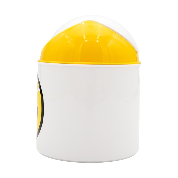 Puku2  ミニゴミ箱 イエロー HELLO HOME Smile ミニ ダストボックス ゴミ箱 車や机用 ホワイト
