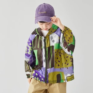 【中国直送】HSPM 新子供用軽量日焼け防止ジャケット プリント 130