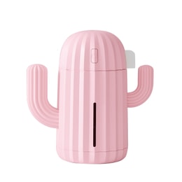 中國直郵 仙人掌加濕器 小型迷你家用靜音臥室辦公桌面空氣淨化usb車載 粉紅色一件