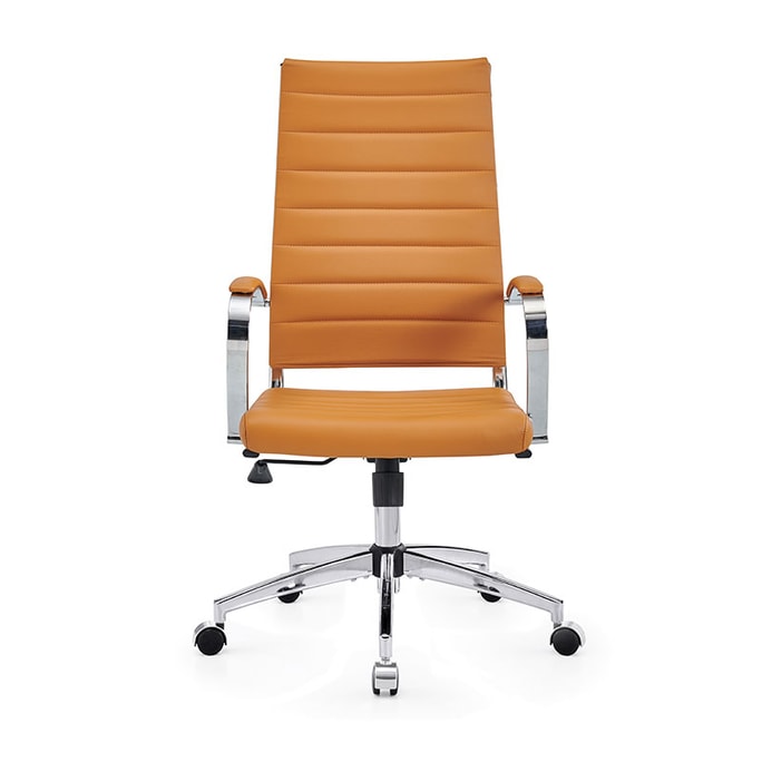[Ready stock in the United States] LUXMOD light luxury computer chair earthy yellow + silver gray chair body xi leather