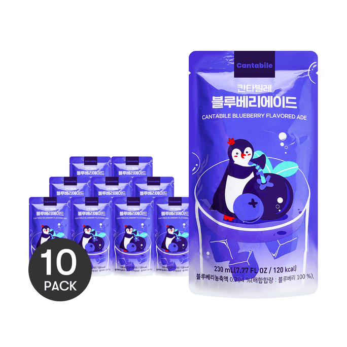 韩国CANTABILE坎特比莱 浓缩水果汁饮料 蓝莓味 230ml*10包【超值装】【亚米独家】