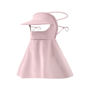 Women's Full-face Sun Protection Mask For Summer Thin And Breathable Ice Silk Long Pink