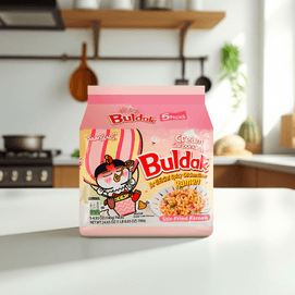 韩国SAMYANG三养 BULDAK 粉色火鸡面拌面 辣鸡肉拉面 双倍奶油芝士味 140g*5连包