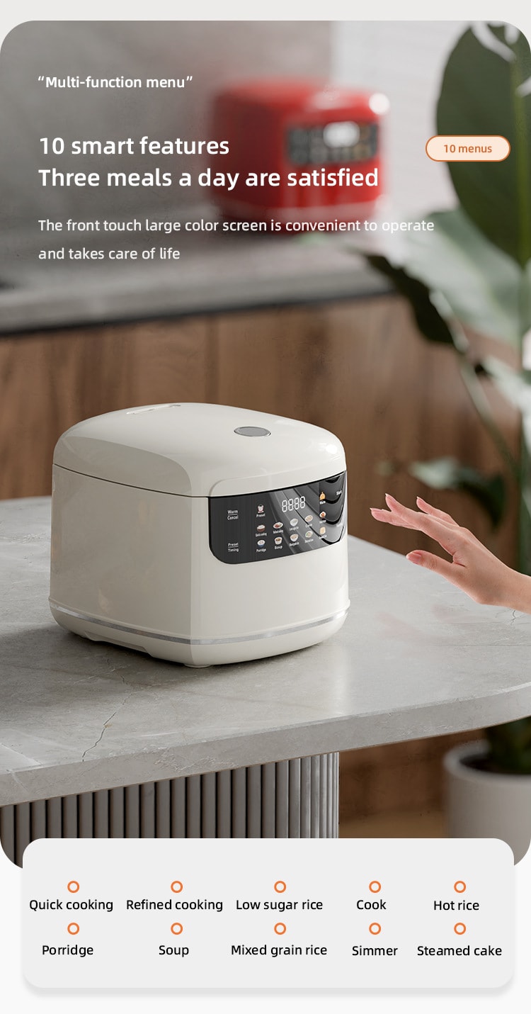 力好佳 电饭煲智能家用电饭锅多功能定时预约煮饭锅不沾内胆 白色 1台
