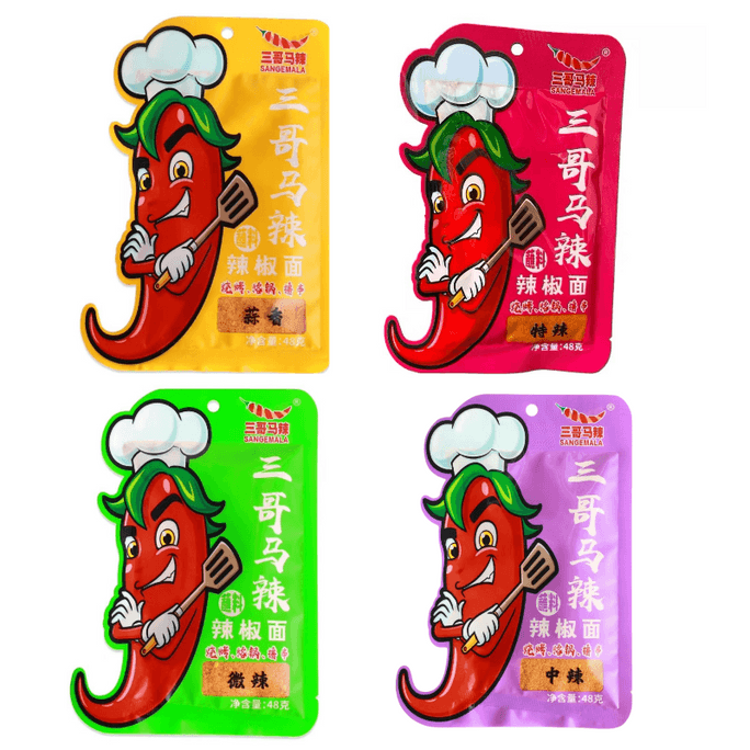 Guizhou specialty chili noodles dried dish chili powder  Mixed flavor  48g * 4 bag