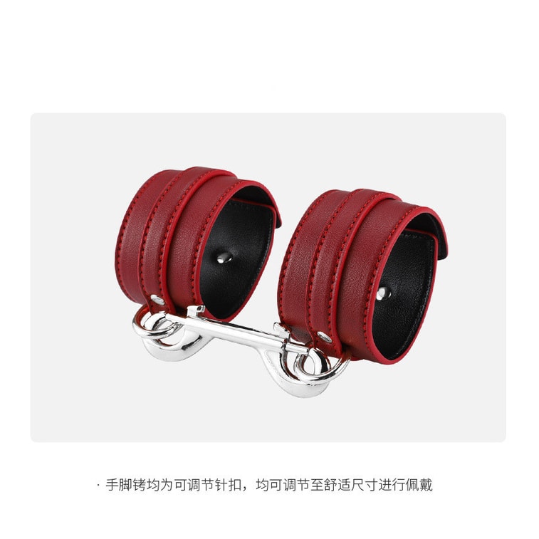 【中國直郵】 交悅 手銬捆綁工具 成人用品 紅色套裝(限時送情趣內褲) 6