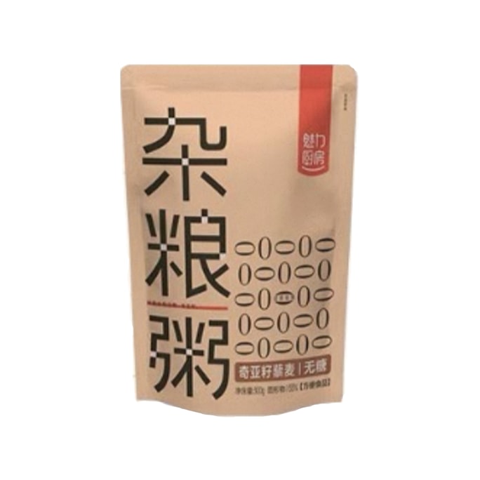 [저당 인스턴트 식사 대용 죽으로 아침 식사의 최고 선택] [깨끗한 재료, 갓 조리, 봉지 개봉 후 바로 먹을 수 있음] 차밍키친 무설탕 멀티그레인 죽 치아씨드 퀴노아 죽 300g