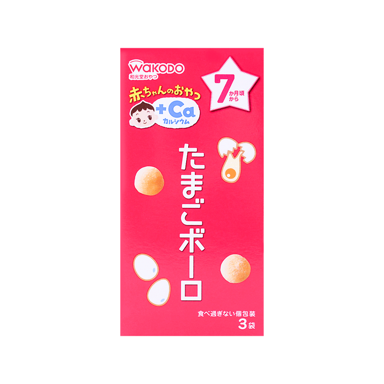 Japan Baby Snack Cookie Egg Bolo 7M+ 15g x 3 bags 4