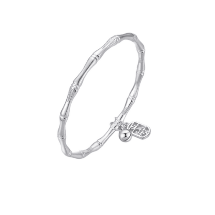 Foot silver bracelet female bamboo solid silver bracelet bells hand jewellery 62 circle mouth about 19g