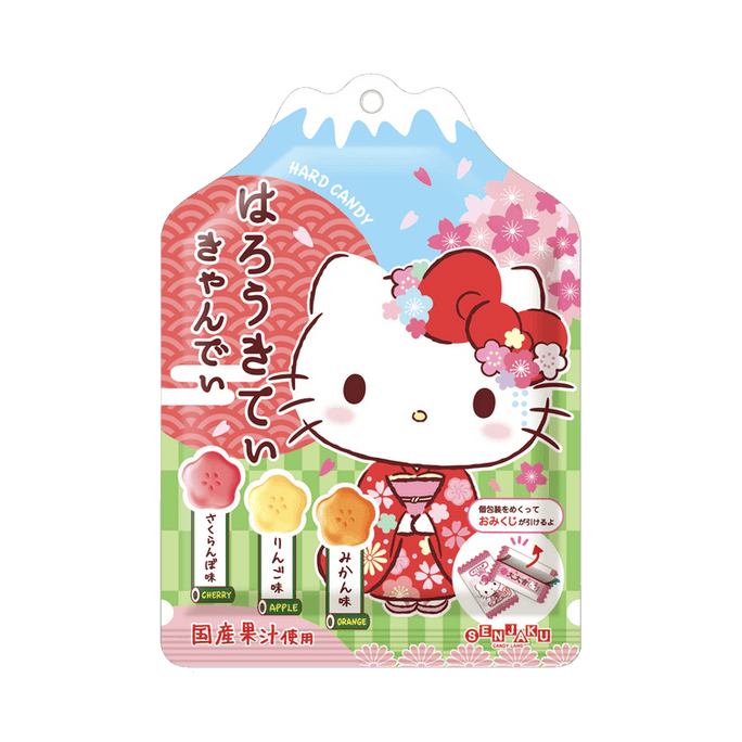 [일본 직배송] 일본 SENJAKU 헬로키티 벚꽃 모양 과일사탕 65g