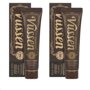 【韓国直送】Vussen 28 ホワイトニング歯磨き粉 フローラルミント風味 80g×2個。ステインをしっかり除去し、白く輝く肌に導く、泡立ちが少なくマイルドな味わいの韓国で人気の歯磨き粉です。