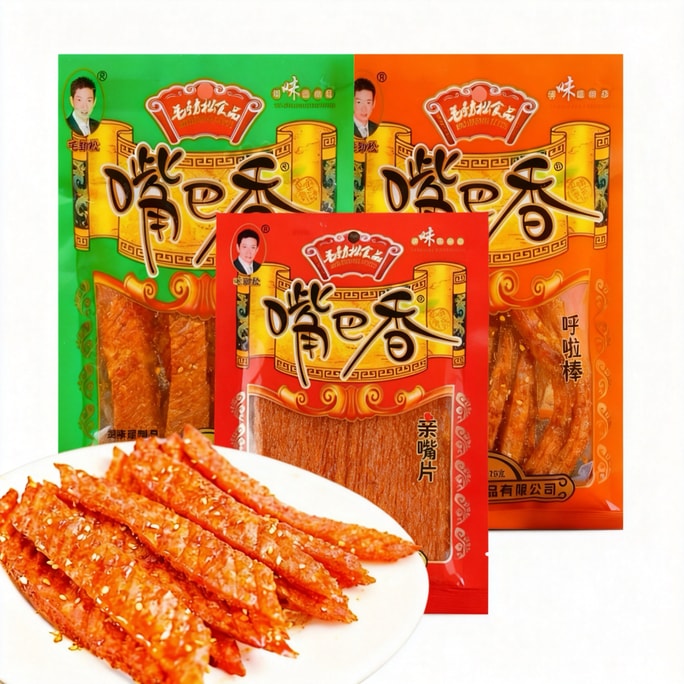 Spicy Chips, Teppanyaki, Hula Stick Gluten - Popular Internet Celebrity Spicy Snack Combo *1 bag 230g (75g*2 bags, 80g*1 bag)