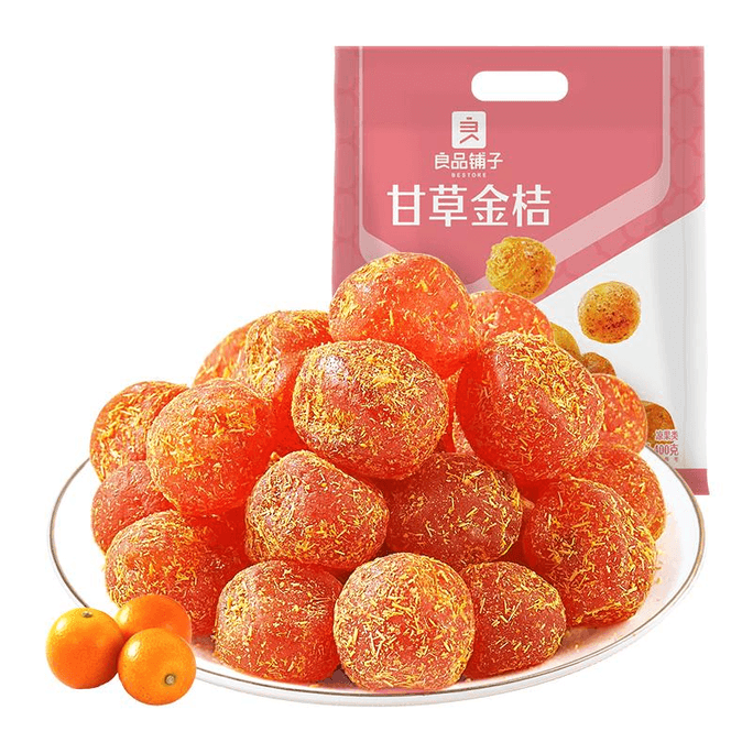 【中國直郵】 良品鋪子 甘草金桔袋裝蜜餞果乾果脯清爽潤喉零食小吃400g*1包
