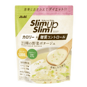 [일본에서 온 다이렉트 메일] 일본 아사히 SLIM UP SLIM 콜라겐 식사 대체 파우더 체중 감량 슬리밍 파우더 21 야채 크림 감자 수프 360g