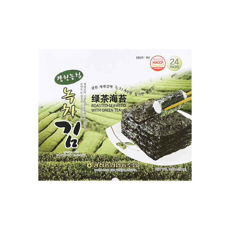 韩国NH农协 绿茶烤海苔 即食包饭紫菜 整箱装 4g*24包 3