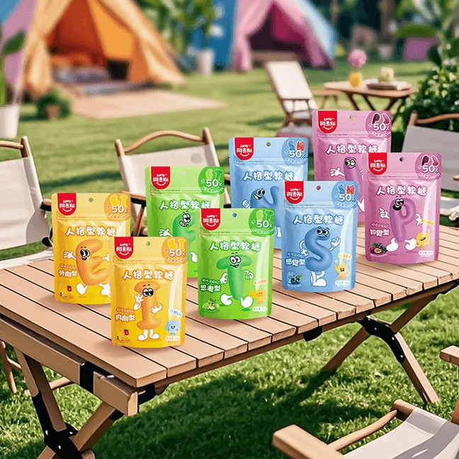 MBTI Personality Test Gummy Candy Letters JP, Grape&Passion Fruit Flavor, 1.59 oz【Packing May Vary】