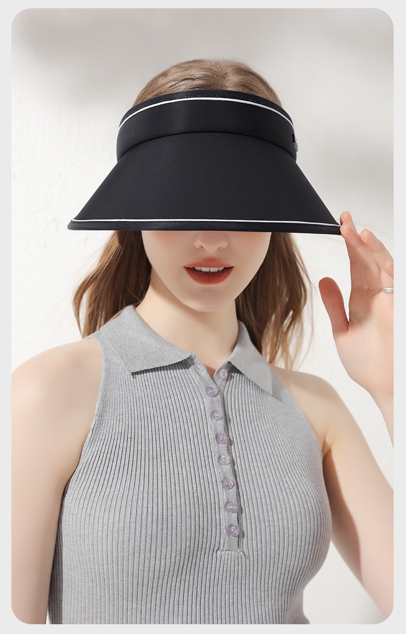  GoloveJoy 女士空頂帽 奶茶杏一頂 夏季戶外防曬 加大帽簷 可調式帽圍