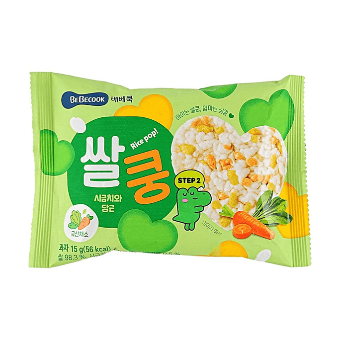 라이스킹 스낵 시금치&당근【유기농 쌀 입안에서 녹는】