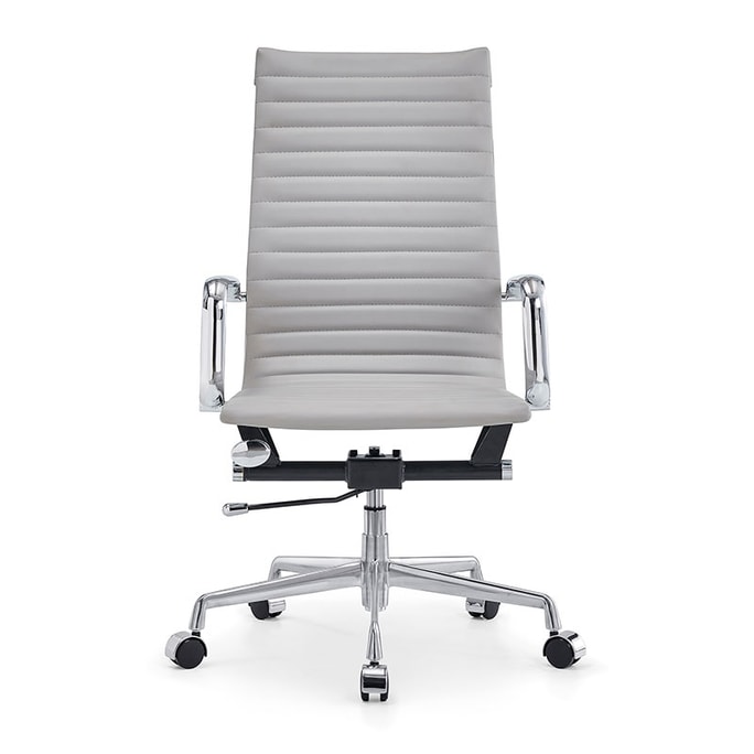 [Ready stock in the United States] LUXMOD light gray computer chair light gray + silver gray chair body xi leather singl