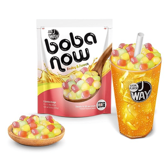 Instant Tapioca Boba Pearls Tropical Fruit Flavor 5 Servings 1 box