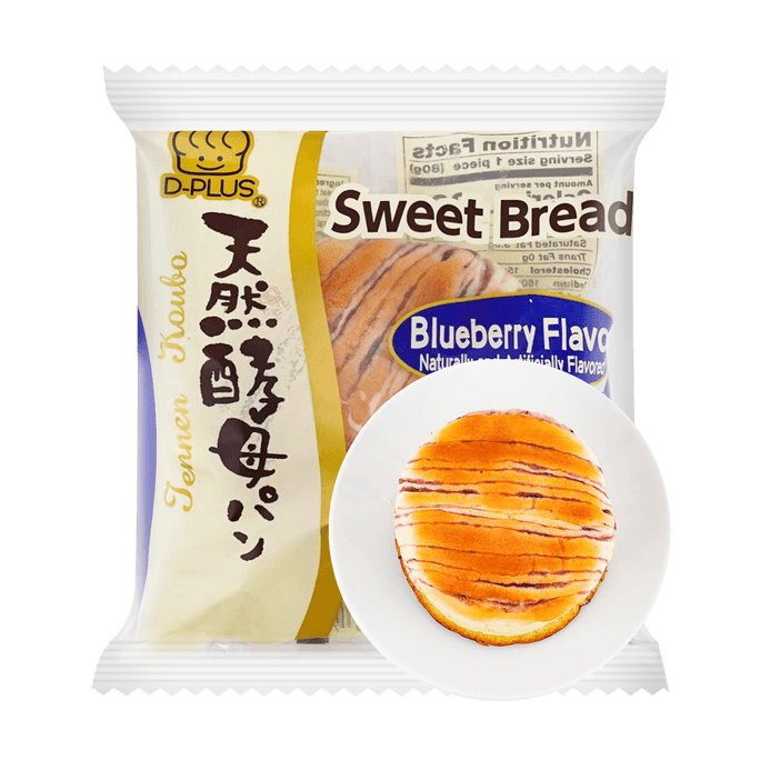日本D-PLUS 天然酵母保鮮麵包 藍莓口味 80g