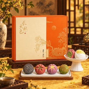 【中秋節最後召集】南宋胡記 長天秋色月餅禮盒 705g【廣式月餅+低糖桃山皮月餅+荷花酥】【蛋黃蓮蓉+五仁+抹茶椰蓉+牛奶椰絲+桂花抹茶+燕麥烏龍+低糖石斛八珍+五黑+桂花茯苓山藥味】