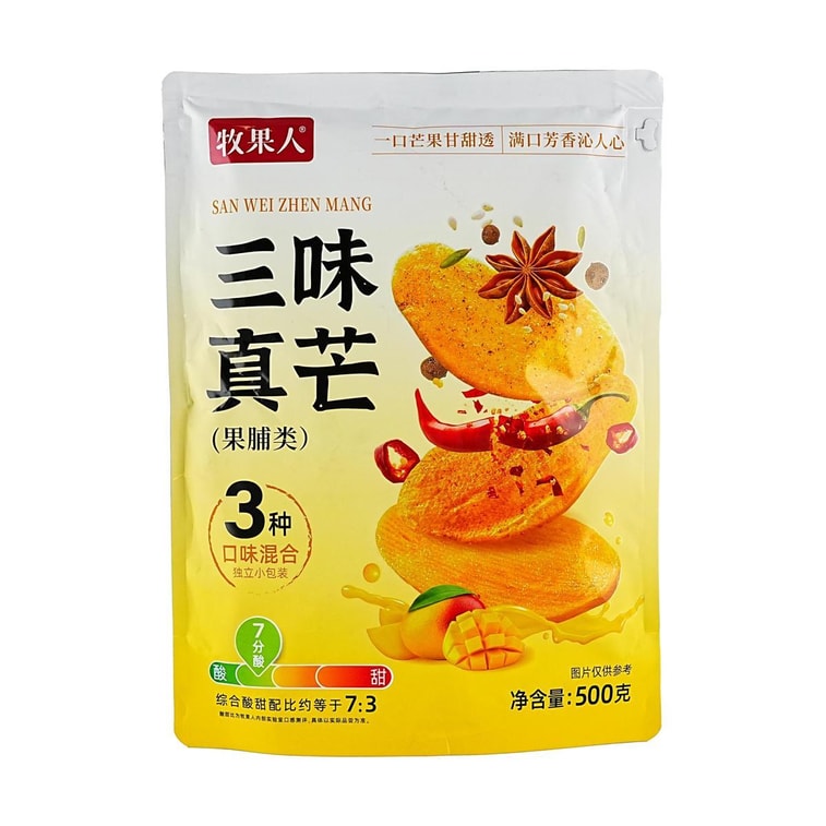 Thick-Cut Dried Mango, Original+Salt And Pepper+Spicy Flavor, 17.6 oz 6