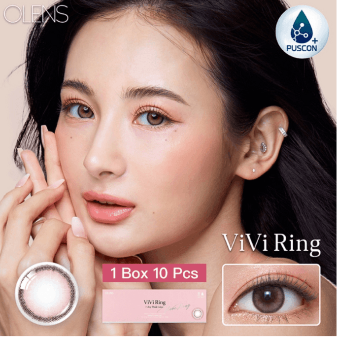【中國直郵】 韓國 O-LENS 日拋 Olens 小鹿粉 Viviring Pink 10片裝 -1.00(100)