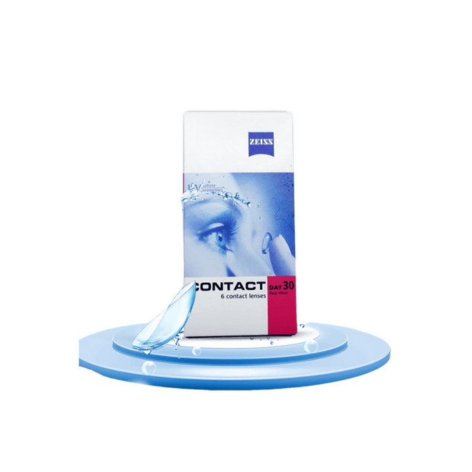 ZEISS UV Blocking Clear Monthly Disposable Contact Lenses (6 pcs/box) 38%-42% Water Content Silicone Hydrogel, -2.00(200)