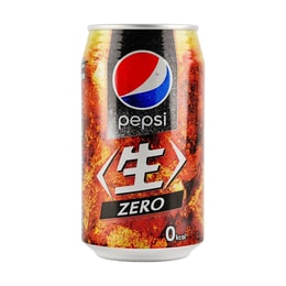 日本PEPSI百事可乐 ZERO生可乐 碳酸饮料 无糖 340ml【汽水新大陆】