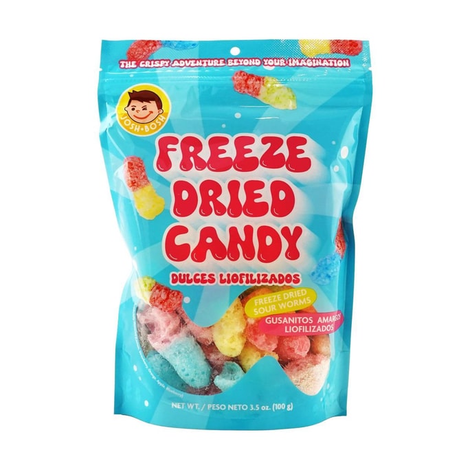 Freeze Dried Candy Sour Worms  3.52 oz