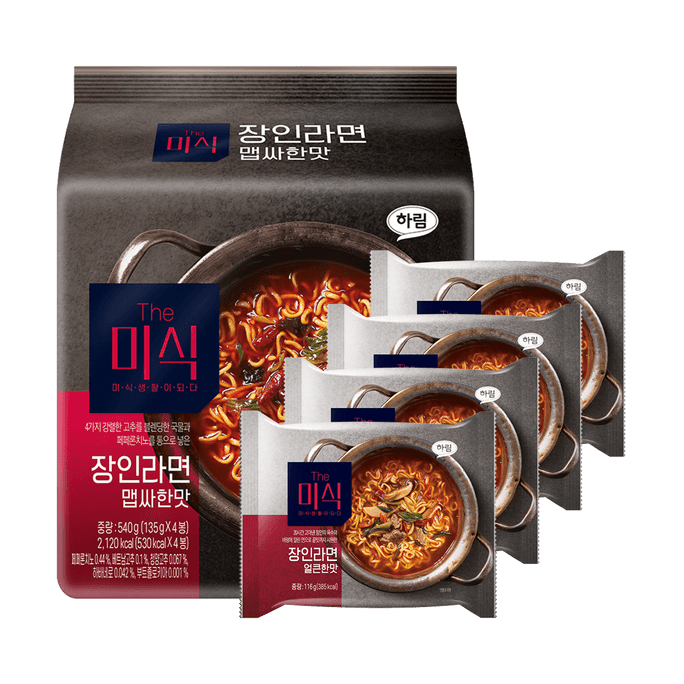 韓國HARIM THE MI- SHIK江原道匠人 手工拉麵 10倍辣味 4連包 540g【李政宰同款】【地球娛樂室同款人生拉麵】