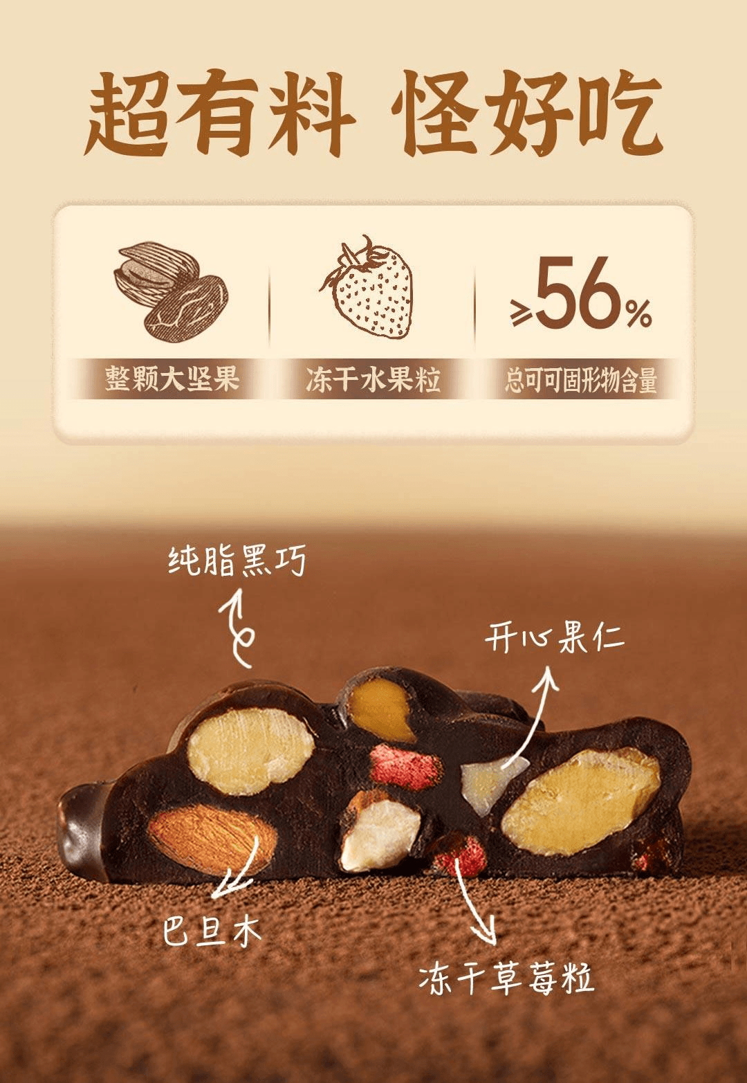 【中國直郵】【年貨必備】 醜八怪 堅果巧克力巴旦木零食【網紅推薦】120g*1袋